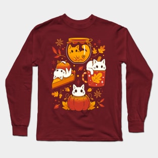 Pumpkin Party Kittens - Fall Cats Long Sleeve T-Shirt